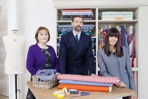 Claudia Winkleman, Patrick Grant, and May Martin in The Great British Sewing Bee (2013)