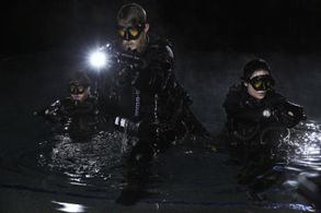 Travis Van Winkle, Bridget Regan, and Kevin Michael Martin in The Last Ship (2014)