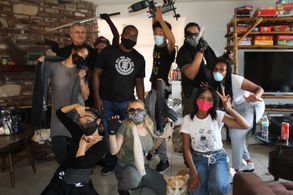 Nate Lyles on set of 