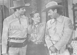 Richard Arlen, John Dexter, and Jennifer Holt in Buffalo Bill Rides Again (1947)