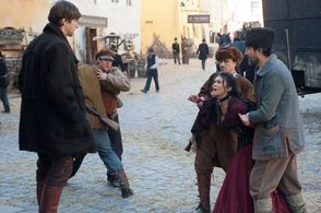 Nia Peeples, Guy Wilson, and Radu Iacoban in Werewolf: The Beast Among Us (2012)