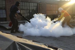 Jess Harbeck and Katie Rowe fire safety