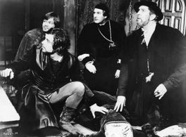 Vincent Price, Marshall Jones, Andrew McCulloch, and Carl Rigg in Cry of the Banshee (1970)