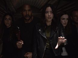 Henry Simmons, Clark Gregg, Natalia Cordova-Buckley, Chloe Bennet, and Elizabeth Henstridge in Agents of S.H.I.E.L.D. (2