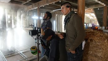 Derek Quick during a scene for Kommando 1944