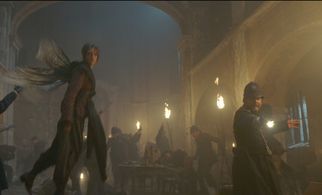 Cara Delevingne, and Kevin Michael Clarke in Carnival Row (2023).