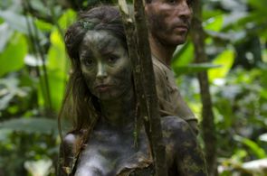 Adrian Paul and Bali Rodriguez in AE: Apocalypse Earth (2013)