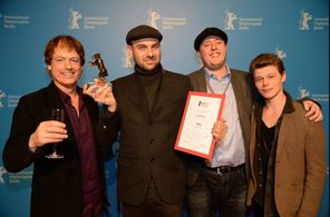 Lucian Charles Collier with Director Petros Silvestros, and the Producers of 'MIKE'