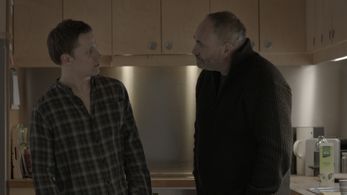 Kim Bodnia and Emil Birk Hartmann in The Bridge (2011)