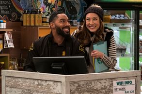 Elizabeth Ho and Tone Bell in Disjointed (2017)
