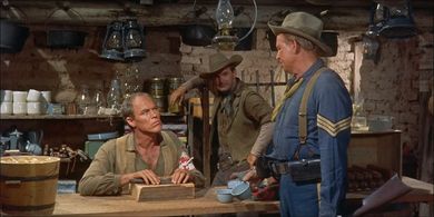 Frank Chase, Jack Lambert, and Barton MacLane in Backlash (1956)