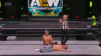 James Cipperly, Bryce Remsburg, and Simon James Kippen in All Elite Wrestling: Revolution (2021)