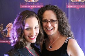 Me and my good acting friend and Opera Singer from down south, Marie Powell at the Crimson Screen, for Evil Rising, 2017