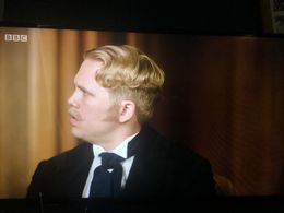 Joakim Skarli as a Norwegian politician on Horrible Histories