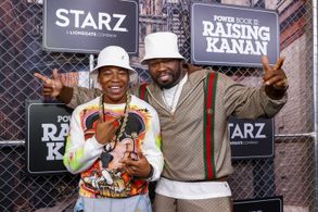 50 Cent and Mekai Curtis at an event for Power Book III: Raising Kanan (2021)
