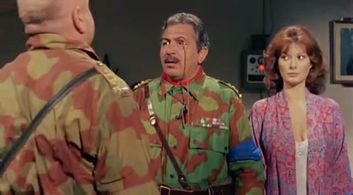 Edwige Fenech, Renzo Montagnani, and Max Turilli in The Soldier with Great Maneuvers (1978)