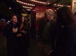 Larry David, Richard Lewis, Sofia Milos, and Robin Ruzan in Curb Your Enthusiasm (2000)