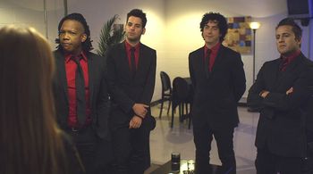 Michael Tait, Jeff Frankenstein, Duncan Phillips, and Jody Davis in God's Not Dead (2014)