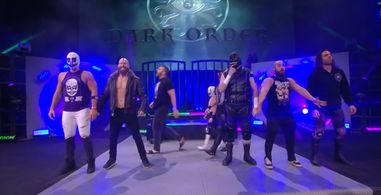 Nicolas Dansereau, Alex Zikos, Marc Dionne, and John Silver in AEW Dark: Elevation (2021)