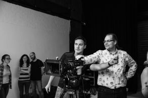 Ben Pickering and Director of Photography Mark Caldwell on the set of ELECTION NIGHT