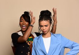 India Amarteifio and Arsema Thomas at an event for Queen Charlotte: A Bridgerton Story (2023)