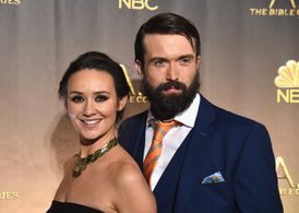 Emmett J Scanlan and Claire Cooper at an event for A.D. The Bible Continues (2015)