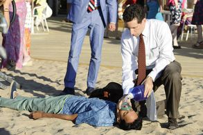 Ben Shenkman and Danny Pudi in Royal Pains (2009)