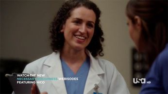 Screengrab of Tenaya Cleveland and Callie Thorne in Necessary Roughness.