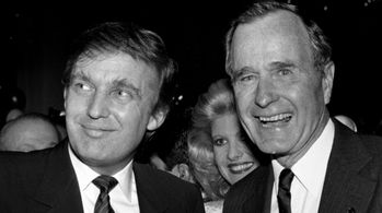 Ivana Trump, George Bush, and Donald Trump in Trump: An American Dream (2017)