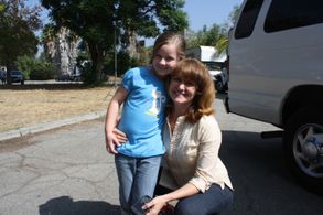 Elizabeth Tripp and Melissa Leo on Red State set