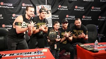 Chris Lindsey, Kyle Greenwood, and Bobby Fish in WWE at Ringside Fest (2018)