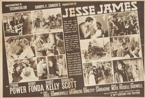 Henry Fonda, Randolph Scott, Jane Darwell, Henry Hull, and Nancy Kelly in Jesse James (1939)