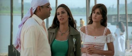 Paresh Rawal, Katrina Kaif, and Mallika Sherawat in Welcome (2007)