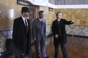 Jeremy Alter directing Mike Ness and Jonny Wickersham on the set of Social Distortion's 