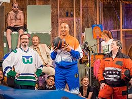 John Starks, John Hodgman, Shannon O'Neill, David Bluvband, and Murf Meyer in The Chris Gethard Show (2015)