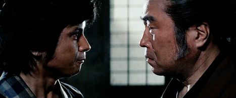 Hisaya Morishige and Osamu Sakai in Zatoichi at Large (1972)