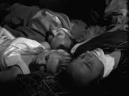 Bibi Andersson, Nils Poppe, and Erik Strandmark in The Seventh Seal (1957)