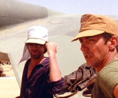 Steven Spielberg and Glenn Randall Jr. in Raiders of the Lost Ark (1981)