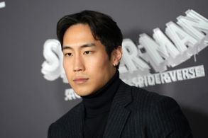 Young Mazino at an event for Spider-Man: Across the Spider-Verse (2023)