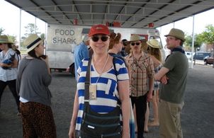 Frances Barth with her film Regina at MARFA International Film Festival