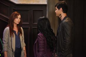 Maxim Roy, Emeraude Toubia, and Matthew Daddario in Shadowhunters (2016)