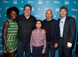 Ben Kingsley, Jon Favreau, Alan F. Horn, Lupita Nyong'o, and Neel Sethi
