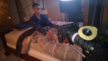 Justin Myrick in the re-enactment of Young Kynan Bridges on It's Supernatural!