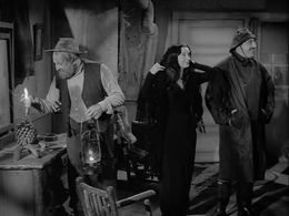 John Astin, Carolyn Jones, and Loyal T. Lucas in The Addams Family (1964)