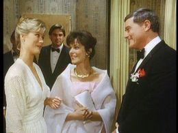 Larry Hagman, Deborah Rennard, and Deborah Tranelli in Dallas (1978)