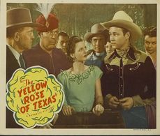 Roy Rogers, Dorothy Bailer, Ken Carson, Tom London, Dale Evans, William Haade, and Janet Martin in The Yellow Rose of Te
