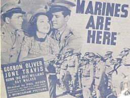 Ronnie Cosby, Gordon Oliver, June Travis, and Ray Walker in The Marines Are Here (1938)