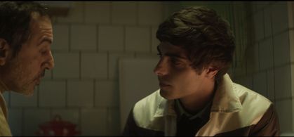 Still of Merab Ninidze and Irakli Kvirikadze in Hostages (2017)