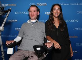 Steve Gleason and Michel Varisco-Gleason at an event for Gleason (2016)