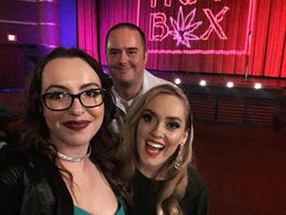 Brandon Rhiness with Kristin Breitkreutz and Julie Whelan at the Hot Box premiere.